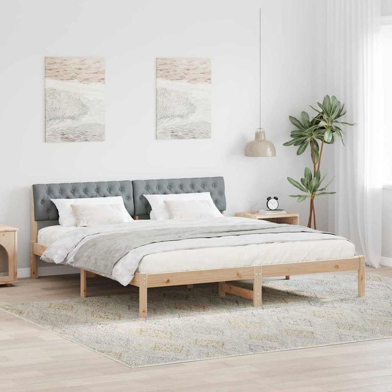 Casa si Gradina - Mobilier - Paturi si accesorii - Paturi - Cadru de pat Maro si gri deschis 180 x 200 cm Lemn masiv de pin - Infinity.ro