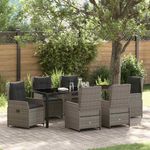 Casa si Gradina - Gradina si terasa - Mobilier exterior - Scaune si sezlonguri gradina - Set de masa pentru gradina 7 pcs Gri poliratan - Infinity.ro
