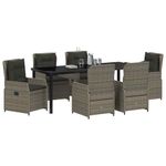 Casa si Gradina - Gradina si terasa - Mobilier exterior - Scaune si sezlonguri gradina - Set de masa pentru gradina 7 pcs Gri poliratan - Infinity.ro