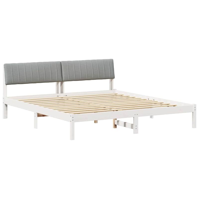Casa si Gradina - Mobilier - Paturi si accesorii - Paturi - Cadru de pat Alb si gri deschis 180 x 200 cm Lemn masiv de pin - Infinity.ro