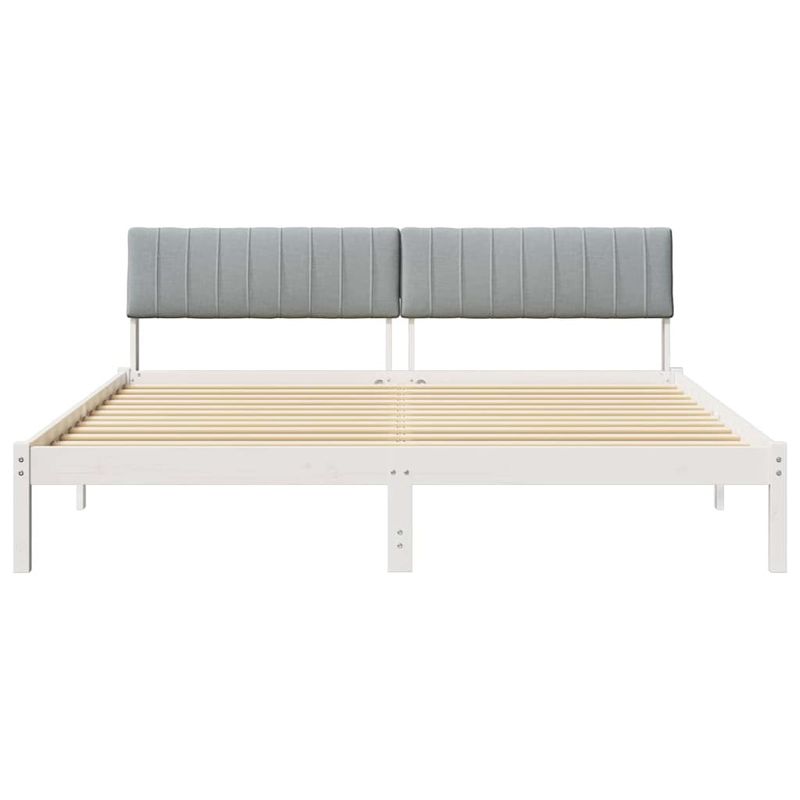 Casa si Gradina - Mobilier - Paturi si accesorii - Paturi - Cadru de pat Alb si gri deschis 180 x 200 cm Lemn masiv de pin - Infinity.ro