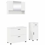 Casa si Gradina - Mobilier - Seturi de mobilier - Seturi baie - Set de mobilier pentru baie cu sertar 3 pcs Alb foarte lucios - Infinity.ro