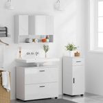 Casa si Gradina - Mobilier - Seturi de mobilier - Seturi baie - Set de mobilier pentru baie cu sertar 3 pcs Alb foarte lucios - Infinity.ro