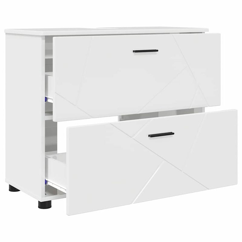 Casa si Gradina - Mobilier - Seturi de mobilier - Seturi baie - Set de mobilier pentru baie cu sertar 3 pcs Alb foarte lucios - Infinity.ro