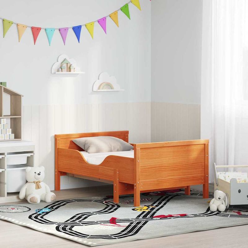Casa si Gradina - Mobilier - Paturi si accesorii - Paturi - Cadru de pat cu saltea cu headboard Maro ceruit 80 x 200 cm - Infinity.ro