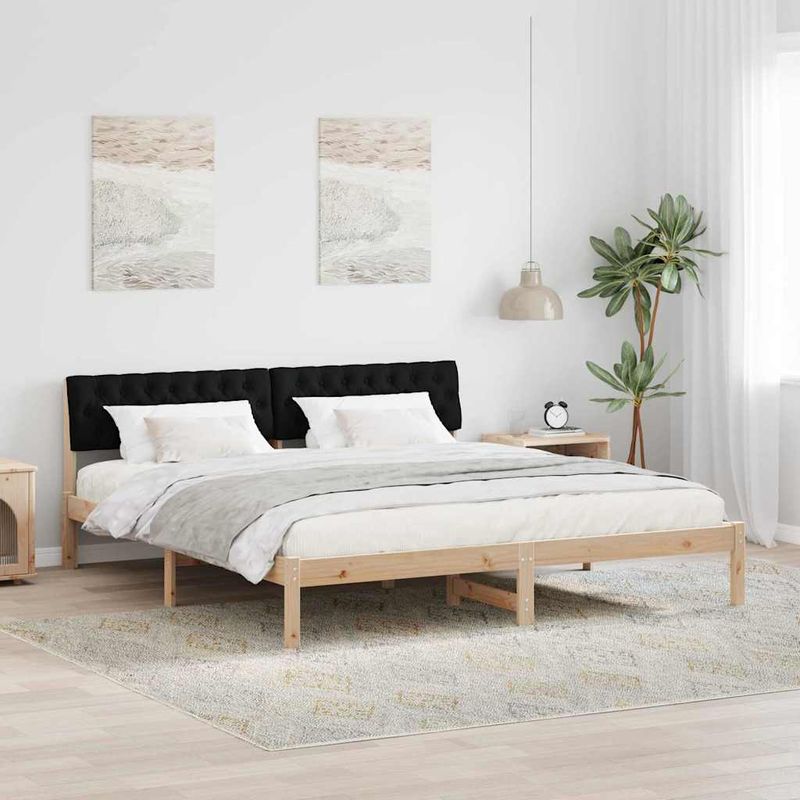 Casa si Gradina - Mobilier - Paturi si accesorii - Paturi - Cadru de pat Maro si negru 180 x 200 cm Lemn masiv de pin - Infinity.ro