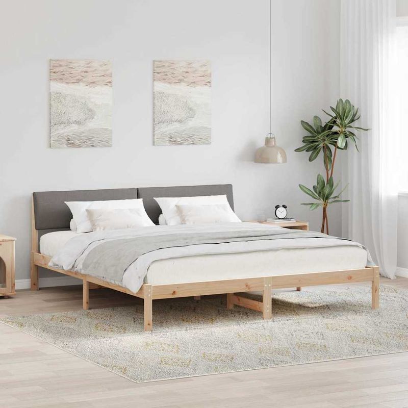 Casa si Gradina - Mobilier - Paturi si accesorii - Paturi - Cadru de pat Maroniu si taupe 180 x 200 cm Lemn masiv de pin - Infinity.ro