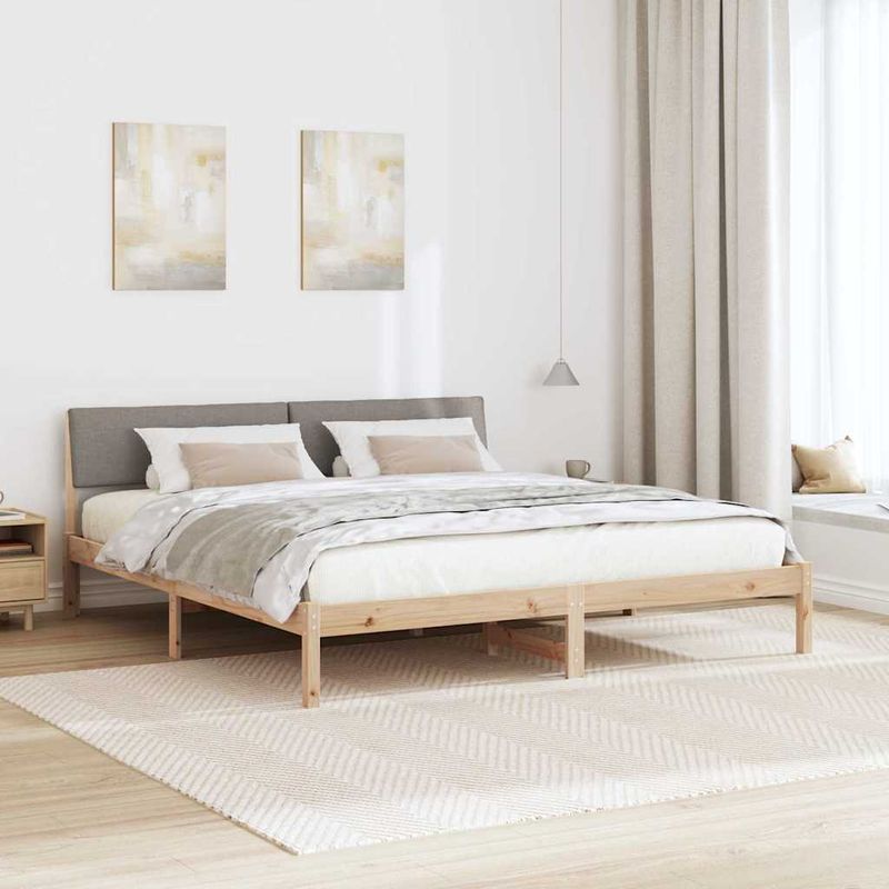 Casa si Gradina - Mobilier - Paturi si accesorii - Paturi - Cadru de pat Maroniu si taupe 180 x 200 cm Lemn masiv de pin - Infinity.ro