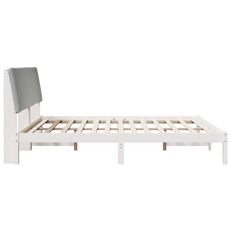 Casa si Gradina - Mobilier - Paturi si accesorii - Paturi - Cadru de pat Alb si gri deschis 200 x 200 cm Lemn masiv de pin - Infinity.ro