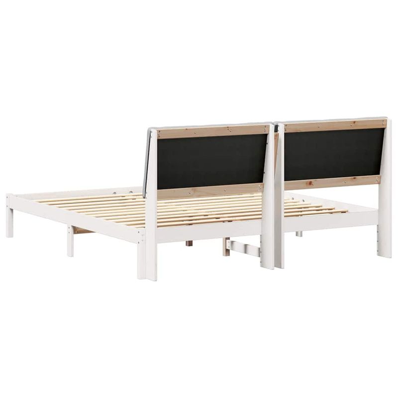 Casa si Gradina - Mobilier - Paturi si accesorii - Paturi - Cadru de pat Alb si gri deschis 200 x 200 cm Lemn masiv de pin - Infinity.ro