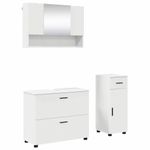 Casa si Gradina - Mobilier - Seturi de mobilier - Seturi baie - Set de mobilier pentru baie cu raft 3 pcs Alb 76.5 x 35 x 64 cm - Infinity.ro