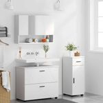 Casa si Gradina - Mobilier - Seturi de mobilier - Seturi baie - Set de mobilier pentru baie cu raft 3 pcs Alb 76.5 x 35 x 64 cm - Infinity.ro