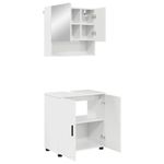 Casa si Gradina - Mobilier - Mobilier baie - Corpuri baie - Set de mobilier pentru baie Pe perete 2 pcs Alb foarte lucios - Infinity.ro