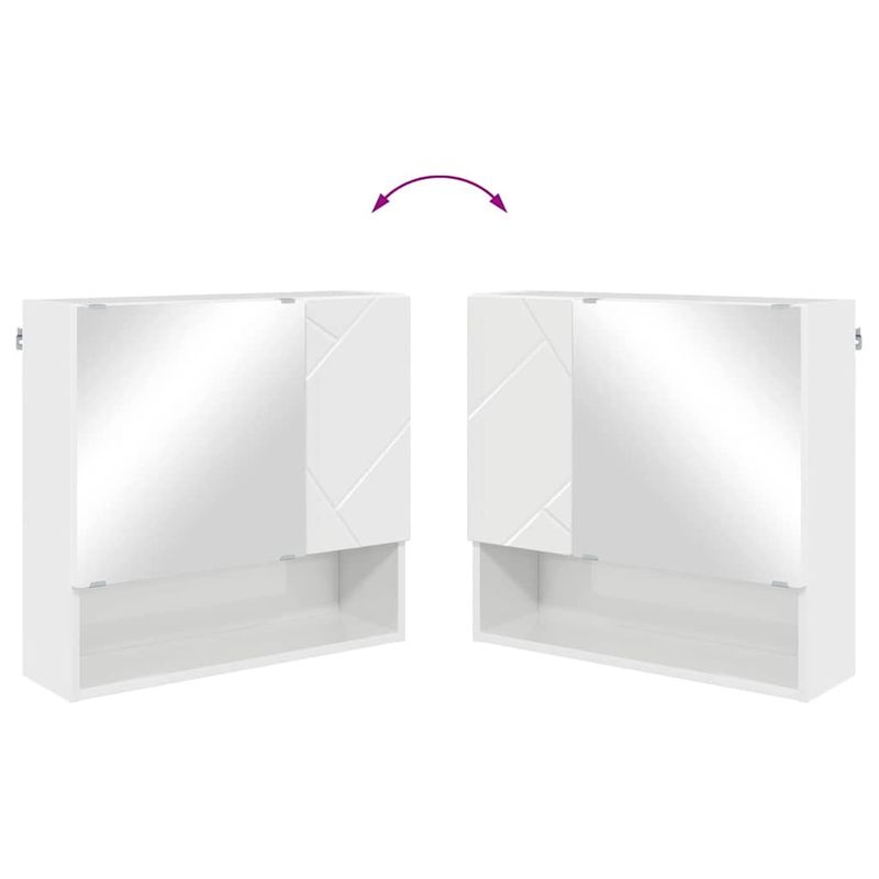 Casa si Gradina - Mobilier - Mobilier baie - Corpuri baie - Set de mobilier pentru baie Pe perete 2 pcs Alb foarte lucios - Infinity.ro