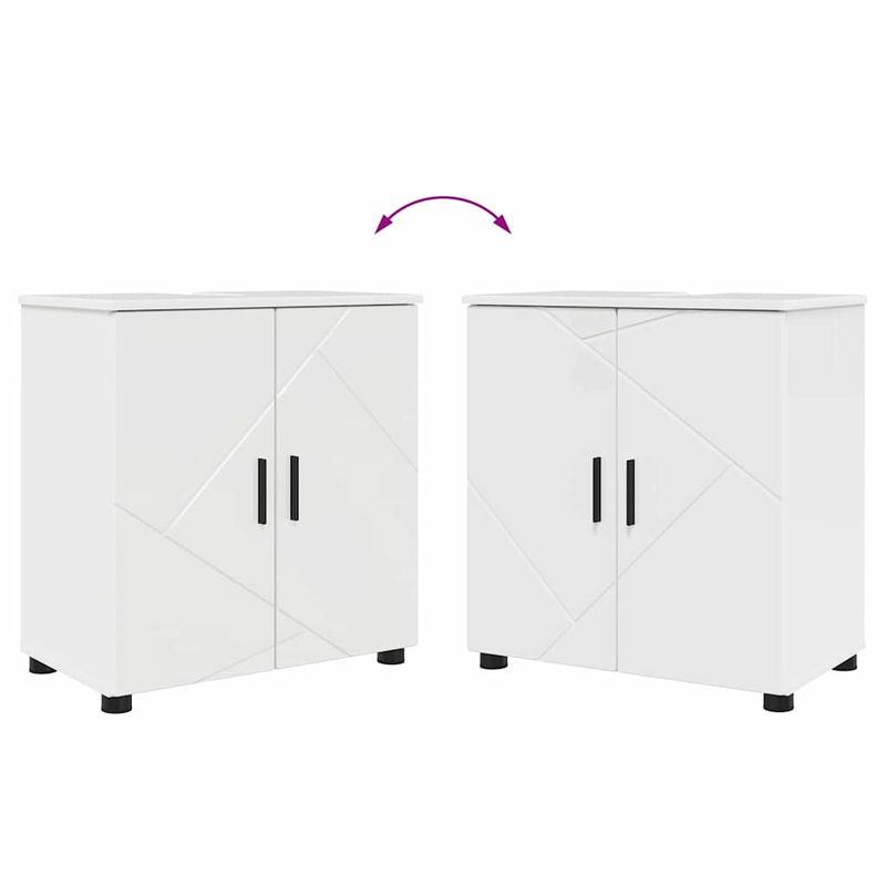 Casa si Gradina - Mobilier - Mobilier baie - Corpuri baie - Set de mobilier pentru baie Pe perete 2 pcs Alb foarte lucios - Infinity.ro