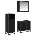 Casa si Gradina - Mobilier - Seturi de mobilier - Seturi baie - Set de mobilier pentru baie 3 pcs Stejar negru 65 x 33 x 60 cm - Infinity.ro