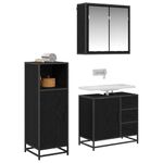 Casa si Gradina - Mobilier - Seturi de mobilier - Seturi baie - Set de mobilier pentru baie 3 pcs Stejar negru 65 x 33 x 60 cm - Infinity.ro