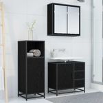 Casa si Gradina - Mobilier - Seturi de mobilier - Seturi baie - Set de mobilier pentru baie 3 pcs Stejar negru 65 x 33 x 60 cm - Infinity.ro