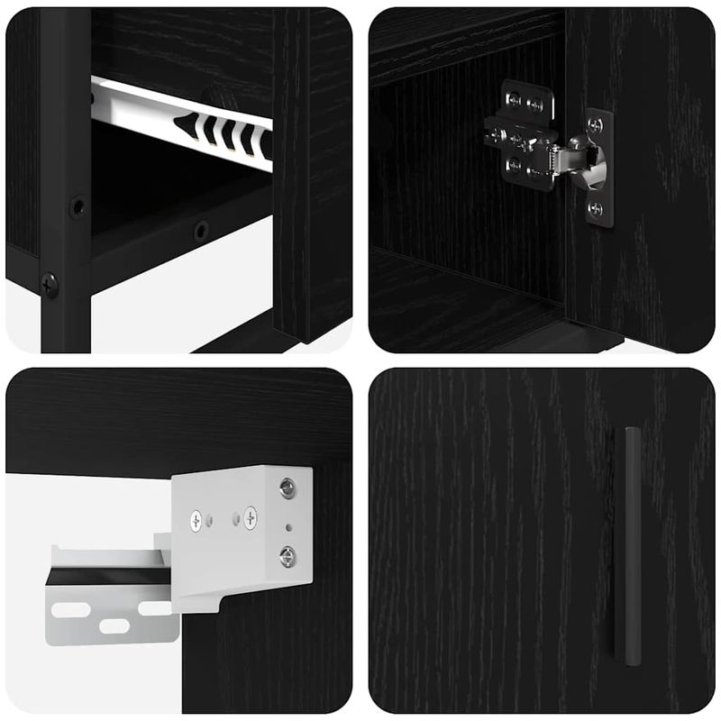 Casa si Gradina - Mobilier - Seturi de mobilier - Seturi baie - Set de mobilier pentru baie 3 pcs Stejar negru 65 x 33 x 60 cm - Infinity.ro