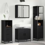 Casa si Gradina - Mobilier - Seturi de mobilier - Seturi baie - Set de mobilier pentru baie 4 pcs Stejar negru 65 x 33 x 60 cm - Infinity.ro