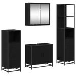 Casa si Gradina - Mobilier - Seturi de mobilier - Seturi baie - Set de mobilier pentru baie 4 pcs Stejar negru 65 x 33 x 60 cm - Infinity.ro