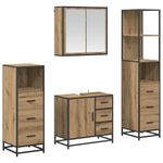 Casa si Gradina - Mobilier - Seturi de mobilier - Seturi baie - Set de mobilier pentru baie cu sertar 4 pcs stejar artizanal - Infinity.ro