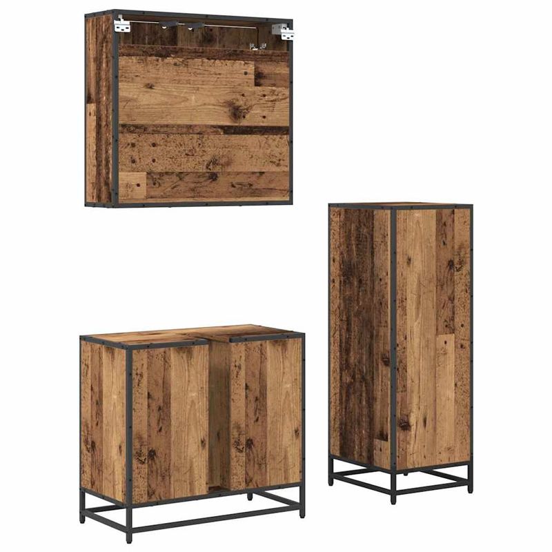 Casa si Gradina - Mobilier - Seturi de mobilier - Seturi baie - Set de mobilier pentru baie 3 pcs Lemn vechi 65 x 33 x 60 cm - Infinity.ro