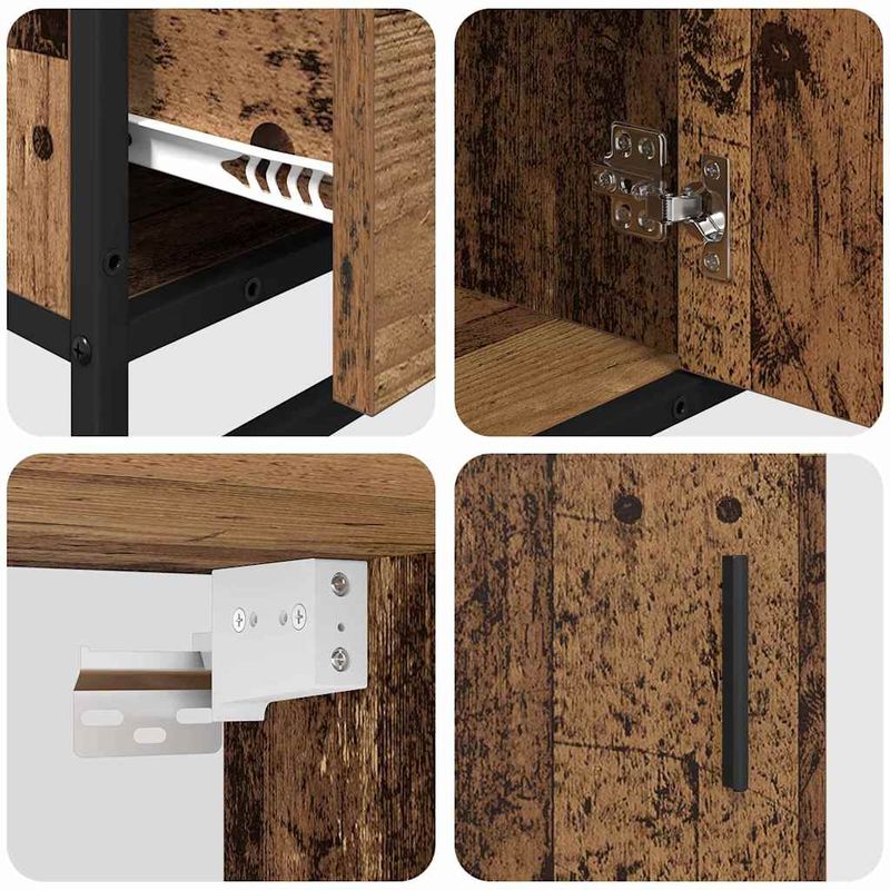 Casa si Gradina - Mobilier - Seturi de mobilier - Seturi baie - Set de mobilier pentru baie 3 pcs Lemn vechi 65 x 33 x 60 cm - Infinity.ro