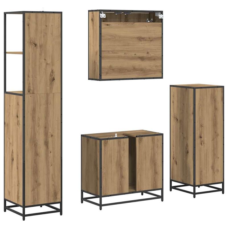 Casa si Gradina - Mobilier - Seturi de mobilier - Seturi baie - Set de mobilier pentru baie cu sertar 4 pcs stejar artizanal - Infinity.ro