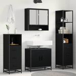 Casa si Gradina - Mobilier - Seturi de mobilier - Seturi baie - Set de mobilier pentru baie 4 pcs Stejar negru 65 x 33 x 60 cm - Infinity.ro