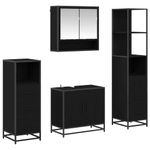 Casa si Gradina - Mobilier - Seturi de mobilier - Seturi baie - Set de mobilier pentru baie 4 pcs Stejar negru 65 x 33 x 60 cm - Infinity.ro
