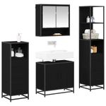 Casa si Gradina - Mobilier - Seturi de mobilier - Seturi baie - Set de mobilier pentru baie 4 pcs Stejar negru 65 x 33 x 60 cm - Infinity.ro