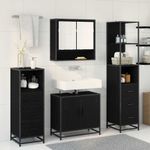 Casa si Gradina - Mobilier - Seturi de mobilier - Seturi baie - Set de mobilier pentru baie 4 pcs Stejar negru 65 x 33 x 60 cm - Infinity.ro