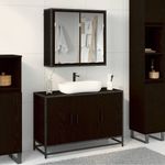 Casa si Gradina - Mobilier - Seturi de mobilier - Seturi baie - Set de mobilier pentru baie 2 pcs Stejar negru 90 x 33 x 60 cm - Infinity.ro