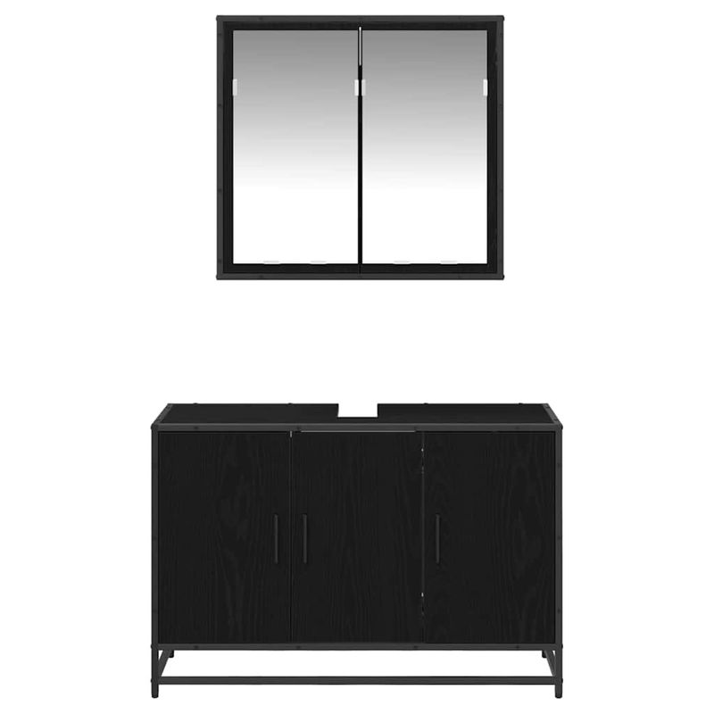 Casa si Gradina - Mobilier - Seturi de mobilier - Seturi baie - Set de mobilier pentru baie 2 pcs Stejar negru 90 x 33 x 60 cm - Infinity.ro