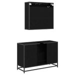 Casa si Gradina - Mobilier - Seturi de mobilier - Seturi baie - Set de mobilier pentru baie 2 pcs Stejar negru 90 x 33 x 60 cm - Infinity.ro