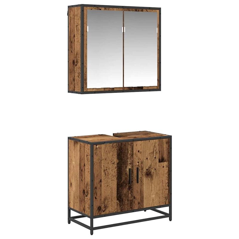 Casa si Gradina - Mobilier - Seturi de mobilier - Seturi baie - Set de mobilier pentru baie 2 pcs Lemn vechi 65 x 33 x 60 cm - Infinity.ro