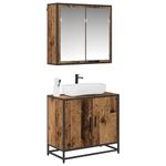 Casa si Gradina - Mobilier - Seturi de mobilier - Seturi baie - Set de mobilier pentru baie 2 pcs Lemn vechi 65 x 33 x 60 cm - Infinity.ro