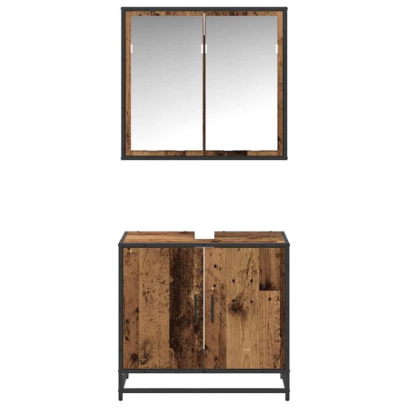 Casa si Gradina - Mobilier - Seturi de mobilier - Seturi baie - Set de mobilier pentru baie 2 pcs Lemn vechi 65 x 33 x 60 cm - Infinity.ro