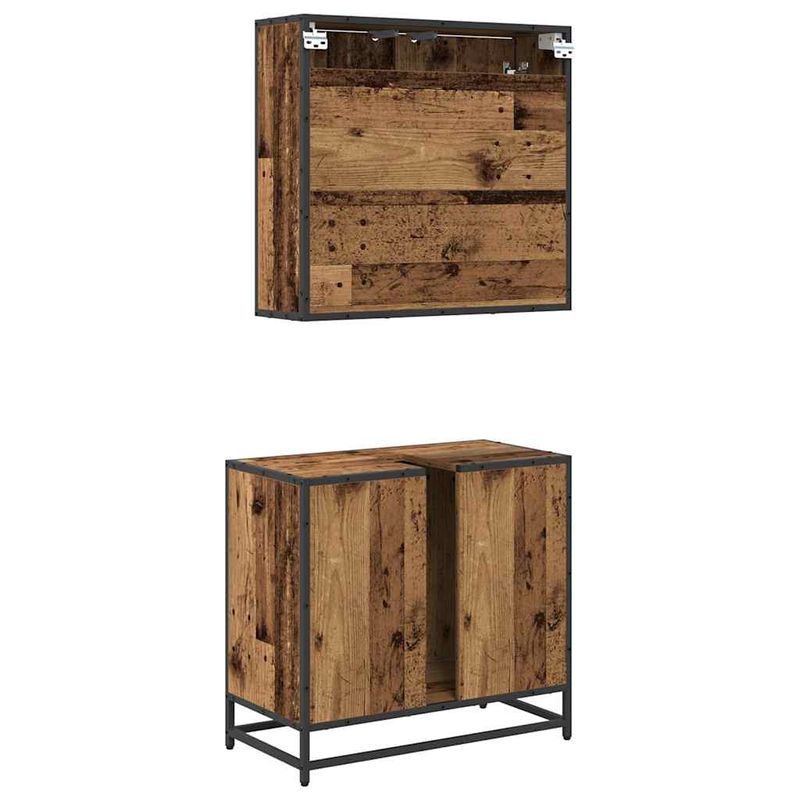 Casa si Gradina - Mobilier - Seturi de mobilier - Seturi baie - Set de mobilier pentru baie 2 pcs Lemn vechi 65 x 33 x 60 cm - Infinity.ro