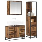 Casa si Gradina - Mobilier - Seturi de mobilier - Seturi baie - Set de mobilier pentru baie 3 pcs Lemn vechi 80 x 33 x 60 cm - Infinity.ro