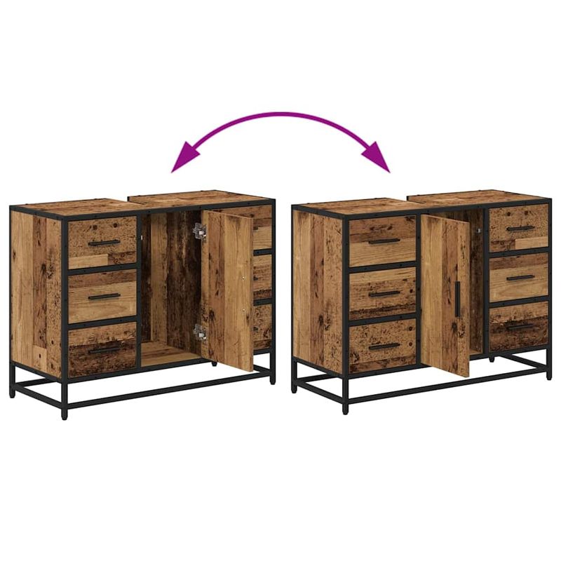 Casa si Gradina - Mobilier - Seturi de mobilier - Seturi baie - Set de mobilier pentru baie 3 pcs Lemn vechi 80 x 33 x 60 cm - Infinity.ro