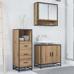 Casa si Gradina - Mobilier - Seturi de mobilier - Seturi baie - Set de mobilier pentru baie cu sertar 3 pcs stejar artizanal - Infinity.ro