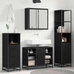 Casa si Gradina - Mobilier - Seturi de mobilier - Seturi baie - Set de mobilier pentru baie 4 pcs Stejar negru 80 x 33 x 60 cm - Infinity.ro
