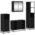Casa si Gradina - Mobilier - Seturi de mobilier - Seturi baie - Set de mobilier pentru baie 4 pcs Stejar negru 80 x 33 x 60 cm - Infinity.ro