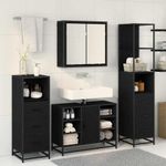 Casa si Gradina - Mobilier - Seturi de mobilier - Seturi baie - Set de mobilier pentru baie 4 pcs Stejar negru 80 x 33 x 60 cm - Infinity.ro