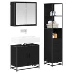 Casa si Gradina - Mobilier - Seturi de mobilier - Seturi baie - Set de mobilier pentru baie 3 pcs Stejar negru 65 x 33 x 60 cm - Infinity.ro