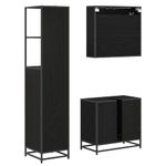 Casa si Gradina - Mobilier - Seturi de mobilier - Seturi baie - Set de mobilier pentru baie 3 pcs Stejar negru 65 x 33 x 60 cm - Infinity.ro