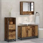 Casa si Gradina - Mobilier - Seturi de mobilier - Seturi baie - Set de mobilier pentru baie 3 pcs Lemn vechi 90 x 33 x 60 cm - Infinity.ro