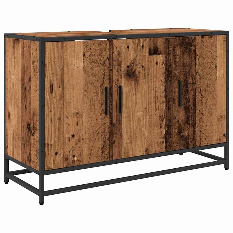 Casa si Gradina - Mobilier - Seturi de mobilier - Seturi baie - Set de mobilier pentru baie 3 pcs Lemn vechi 90 x 33 x 60 cm - Infinity.ro